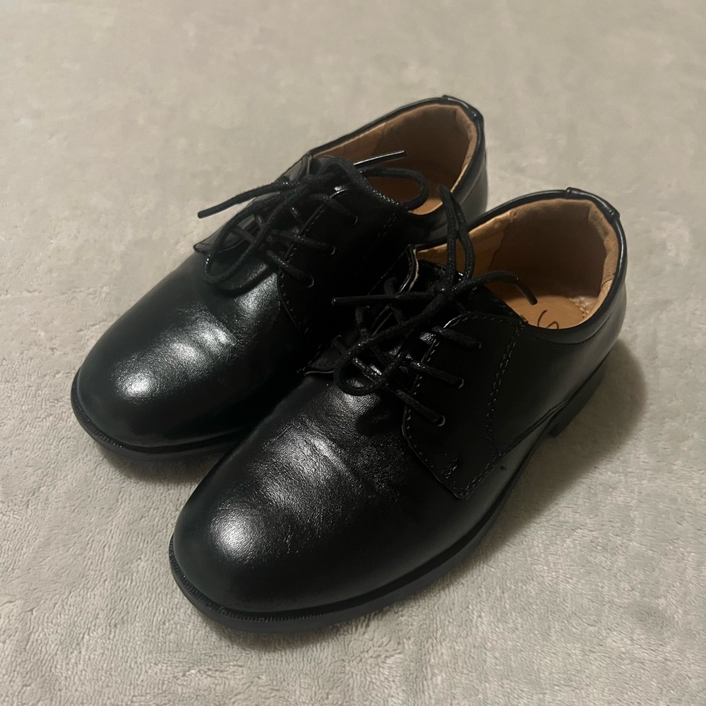 Santino Toddler little boy black formal lace up dress shoe (9)